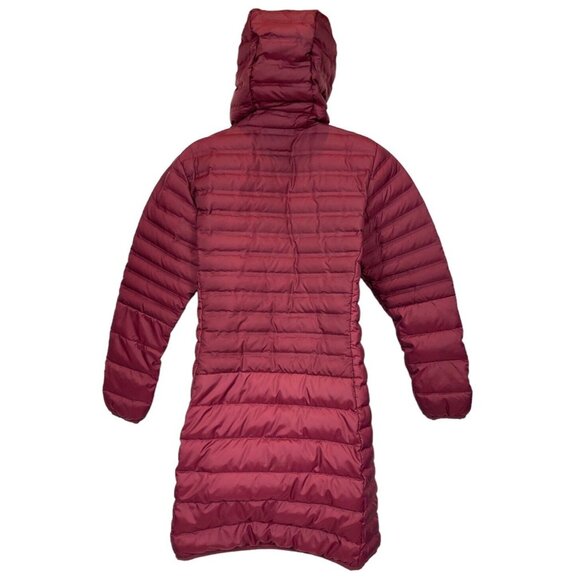 Columbia Women's Lake 22 Down Burgundy Long Hooded Full Zip Jacket Sz Medium / M - Picture 11 of 12